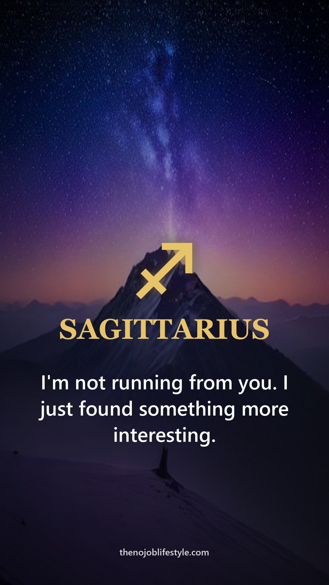 Sagittarius zodiac phone wallpaper: I'm not running from you. I just found something more interesting.